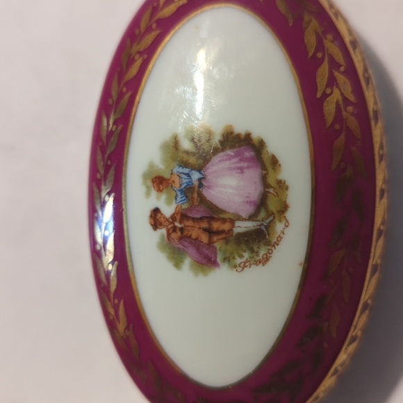 Limoges France trinket box oval - Picture 2 of 10